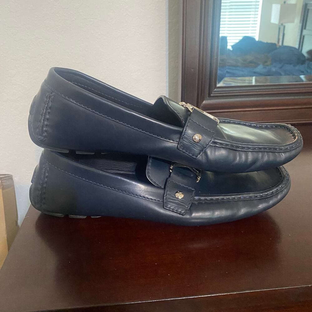 Louis Vuitton Big Logo Buckle Black Monte Carlo Loafers Size 9 - Picture 3 of 8